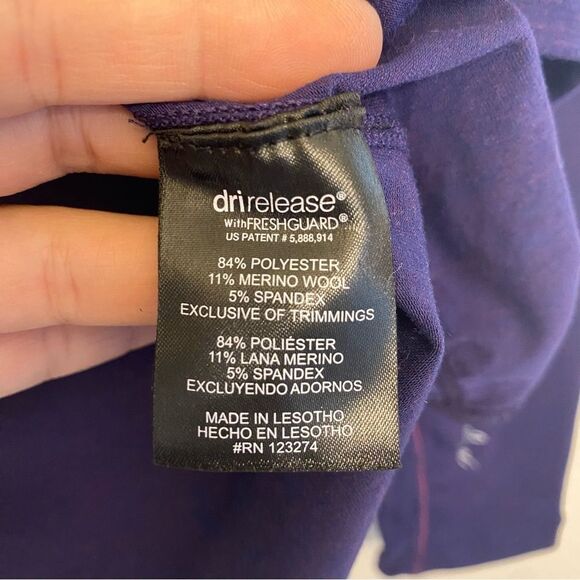 PARADOX Performance Purple Merino wool Blend Zip Long Sleeve base layer Top M - Picture 7 of 8